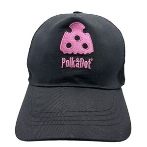 PolkaDot Logo Hat Black Pink Adjustable Cap Streetwear Unisex